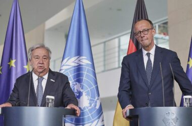 Merz sagt bei Guterres-Besuch auch künftig UN-Beitragszahlungen zu